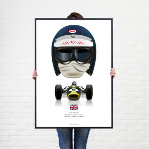 Jim Clark Helmet Formula 1 Lotus 1965 Wall Art Poster Print from the F1 Helmets store collection.