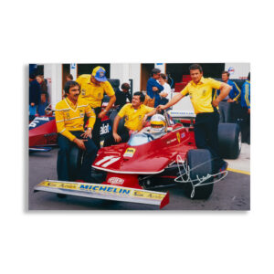 Jody Scheckter Exclusive Signing –1979 Ferrari 312 T4 Pits – Limited Edition from the Sports Car Racing Photography store collection.