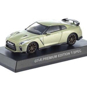 Nissan GT-R Premium Edition T-Spec RHD (Right Hand Drive) Jade Green Metallic with Mini Book No.11 1/64 Diecast Model Car by Kyosho from the Sports Car Racing Books store collection.