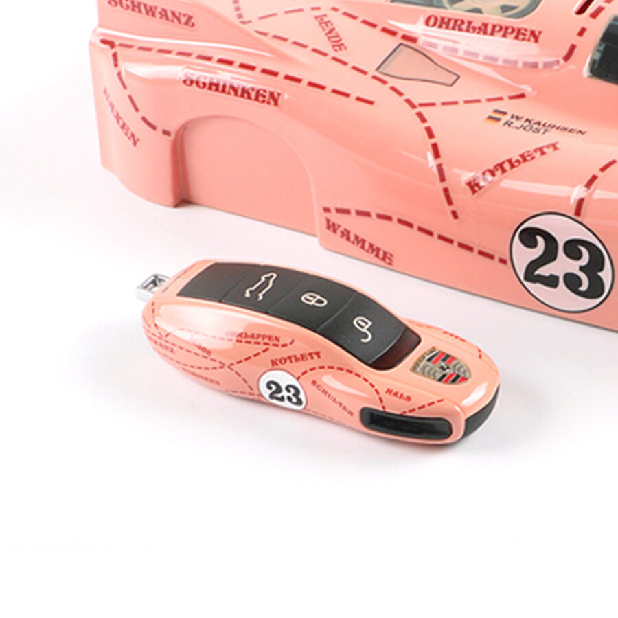 Porsche Pink Pig 24h LeMans livery Key Fob Cover Case for MACAN CAYENNE PANAMERA 911 718 old keys from the More Series store collection.