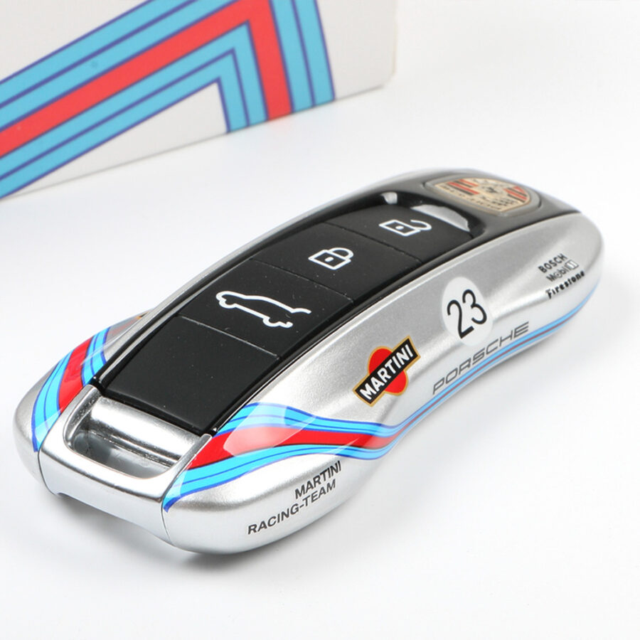 Porsche Martini racing livery Key Fob Cover Case for Porsche MACAN BOXSTER CAYMAN 718 911 OLD key from the Vintage store collection.