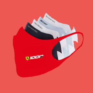 Scuderia Ferrari 1000GP Mission Winnow Racing Face Mask from the Sports Car Racing Apparel store collection.