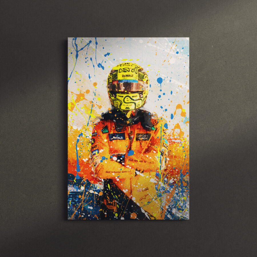 Lando Norris F1 Canvas Wall Art 2024 from the Sports Car Racing Gifts store collection.