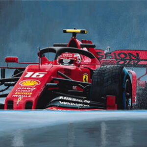 Charles Leclerc Scuderia Ferrari 18" x 36" Giclee Print from the Sports Car Racing Fine Art Originals store collection.