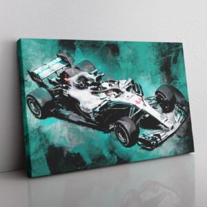 Lewis Hamilton F1 Canvas Wall Art from the Sports Car Racing Art store collection.