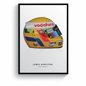 Lewis Hamilton 2008 Formula 1 Helmet Print from the Lewis Hamilton store collection.