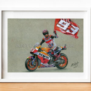 Marc Marquez ORIGINAL DRAWING from the MotoGP Memorabilia store collection.