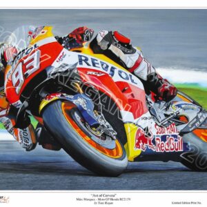 Marc Marquez MotoGP Honda RC213V Limited Edition Art Print from the MotoGP Memorabilia store collection.