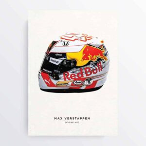 Max Verstappen 2019 Left Helmet Formula 1 F1, Grand Prix Poster Racing Print from the Max Verstappen store collection.