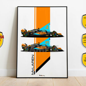 McLaren 2023 Team F1 Print Lando Norris Oscar Piastri - Scuderia GP from the Sports Car Racing Fine Art Originals store collection.