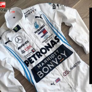 Lewis Hamilton 2019 Mercedes AMG F1 replica Racing Suit from the Lewis Hamilton store collection.