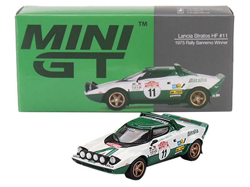 Lancia Stratos HF #11 Bjorn Waldegard - Hans Thorszelius Winner "Rally Sanremo" (1975) Limited Edition to 2400 pieces Worldwide 1/64 Diecast Model Car by Mini GT from the More Series store collection.