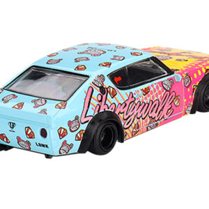 Nissan Skyline Kenmeri "Liberty Walk" RHD (Right Hand Drive) "KUMA" Light Blue and Yellow with Graphics Limited Edition 1/64 Diecast Model Car by Mini GT from the Automotive store collection.