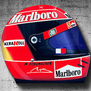 Michael Schumacher 3D Helmet Wall art from the F1 Helmets store collection.