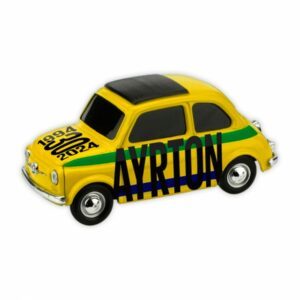 Miniature 1:43 Fiat 500 Ayrton Senna '30th Anniversary' Car from the Ayrton Senna store collection.