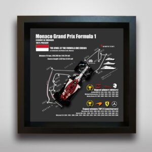 GP Circuit Design-Monte Carlo, Monaco Circuit, F1-1/43, 1/64 Model Car-Fine Art Frame (Model Car Is Excluded In The Product) Official Motorsport Merchandise by Forever Fast Racingsports