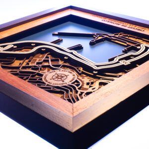 Circuit De Monaco Monte Carlo and La Condamine Formula 1 Grand Prix Race Track 3D Wooden Map More Series by LaserSouq