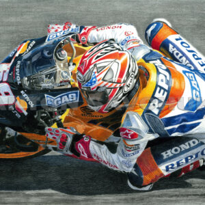 Nicky Hayden Motogp ART, Original drawing from the Sports Car Racing Canvas store collection.