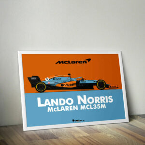 2021 Gulf McLaren MCL35M Print Lando Norris Limited Edition - Scuderia GP from the Sports Car Racing Fine Art Originals store collection.