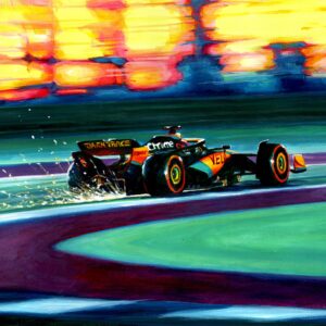 Oscar Piastri - 2023 Qatar Grand Prix Sprint Race Winner from the Sports Car Racing Posters & Prints store collection.