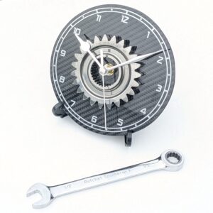 F43: Williams F1 gear ratio workshop wall or desk clock - Real carbon fiber Formula 1 racing motorsport engineering office gift from the GPBox store.