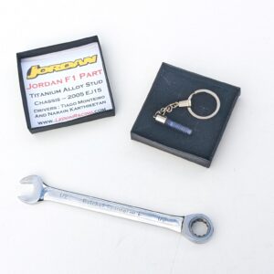 K16: Jordan F1 racecar part keyring keychain mans guys boys Formula 1 racing engineering motorsport mechanics Fathers driving gift from the Sports Car Racing Car Parts store collection.