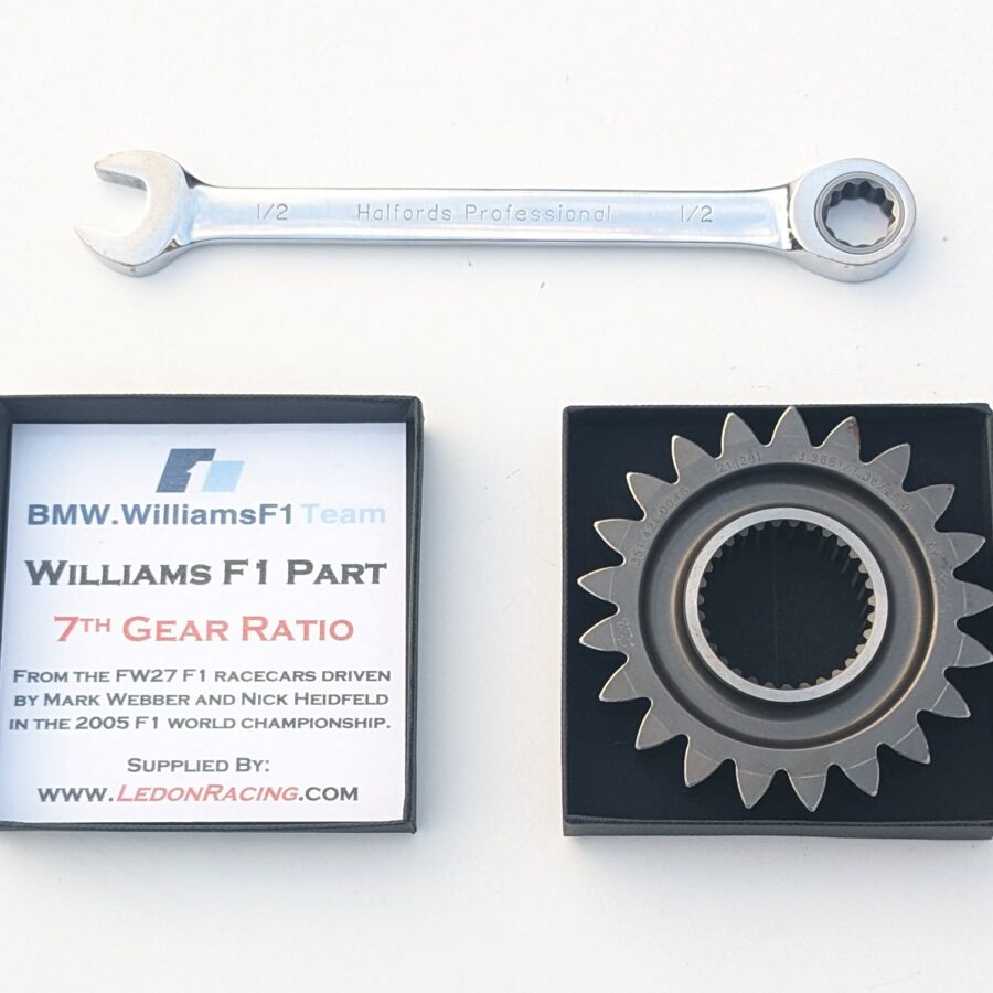 GPB5: Race used BMW Williams F1 gear ratio mechanical Formula 1 part office desk accessory guys motorsport engineering racing gift from the Sports Car Racing Car Parts store collection.