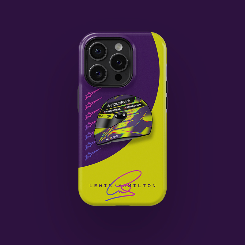 Lewis Hamilton 2024 LH44 Helmet Phone Case from the Lewis Hamilton store collection.