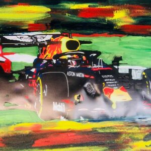 Redbull Formula 1 Car - F1 by Omnibus - House of Namdar Sports Car Racing Fine Art Originals by HOUSE OF NAMDAR - Omnibus