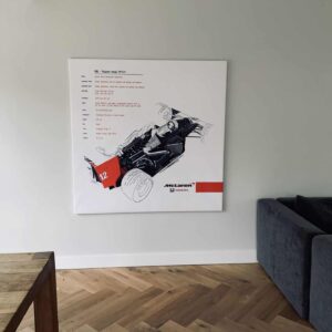 Mclaren Honda F1 MP4/4 Hand Drawn and Printed on Canvas 140 x 140 cm (55 x 55 inch) Sports Car Racing Canvas by F1Art