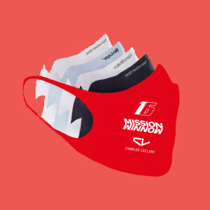 Scuderia Ferrari Mission Winnow Charles Leclerc FACE MASK from the Sports Car Racing Apparel store collection.