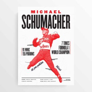 Michael Schumacher Formula 1 Art Poster F1 Ferrari by Pit Lane Prints