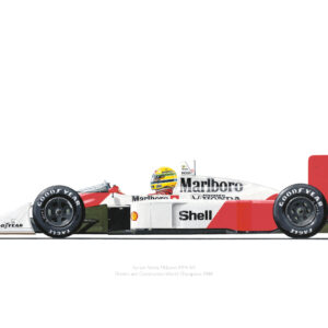 Senna McLaren MP4-4 limited edition print signed by chassis design engineer Matthew Jeffreys from the Ayrton Senna store collection.