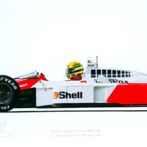 Senna McLaren MP4-4 limited edition print signed by chief designer Steve Nichols and design engineer Matthew Jeffreys Sports Car Racing Signed by Car_Profile_Art