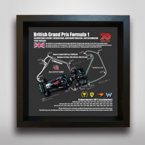 GP Circuit Design-British GP Silverstone Circuit, F1-1/43, 1/64 Model Car-Fine Art Frame(Model Car Is Excluded In The Product) Official Motorsport Merchandise by Forever Fast Racingsports