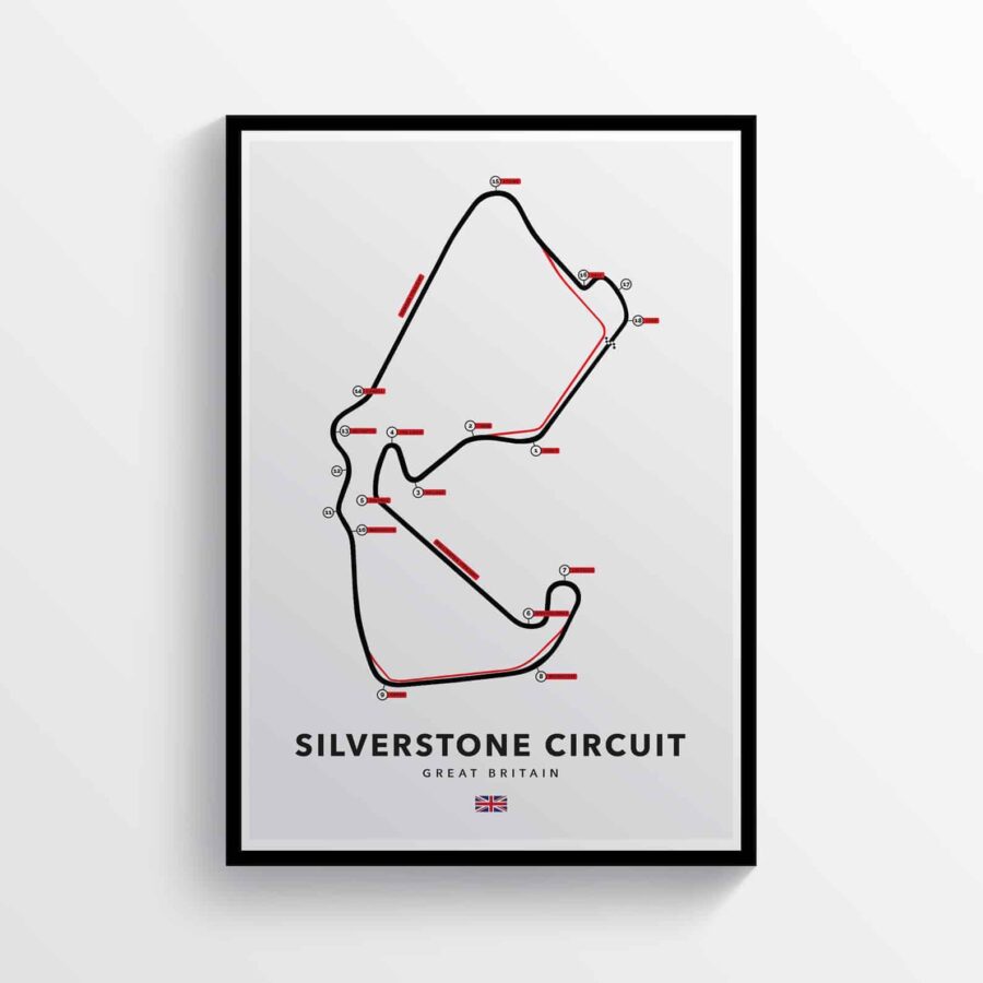 Silverstone Circuit, British Grand Prix, Formula 1, MotoGP Racing Track Poster from the Sports Car Racing Art store collection.