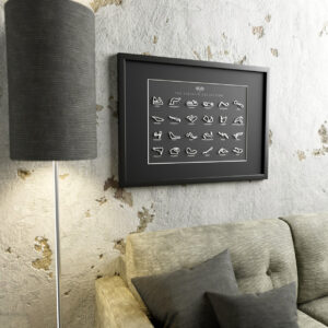 The Circuits Collection 2022 - A1 Framed 3D F1 Tracks from the Sports Car Racing Art store collection.