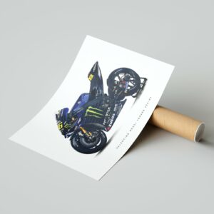 Valentino Rossi Yamaha YZR-M1 MotoGP Bike Print Sports Car Racing Posters & Prints by Pit Lane Prints