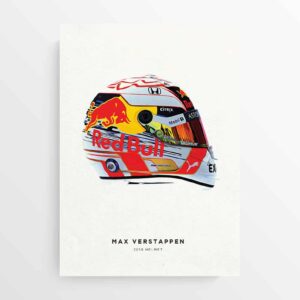 Max Verstappen 2019 Helmet Formula 1 F1, Grand Prix Poster Racing Print from the Max Verstappen store collection.