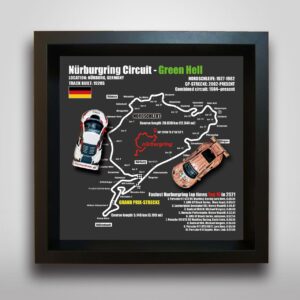 GP Circuit Design-Germany Nürburgring Nordschleife Circuit, F1-1/43,Model Car-Fine Art Frame(Model Car Is Excluded In The Product) Sports Car Racing Model Cars by Forever Fast Racingsports