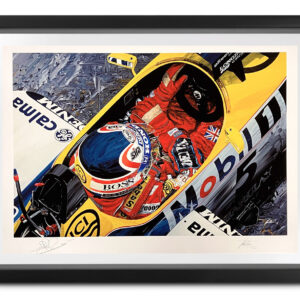 Nigel Mansell signed Williams FW11 art by David Johnson from the Formula 1 Memorabilia store collection.