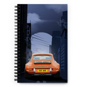 Porsche 911 Personalised Car Notebook - custom license plate Sports Car Racing Books by Woolly Mammoth Media