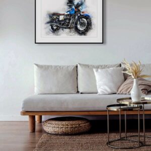 Triumph Bonneville Motorcycle Wall Art Print Automotive by Woolly Mammoth Media