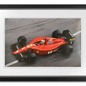 Nigel Mansell, Ferrari 'On the Line' Signed Photograph from the Sports Car Racing Photography store collection.