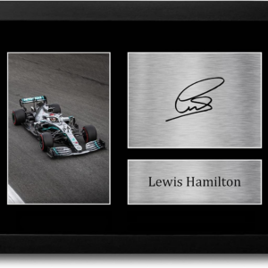 Lewis Hamilton Gift Signed FRAMED A4 Printed Autograph Mercedes F1 Gifts Print Photo Picture Display from the Sports Car Racing Signed store collection.