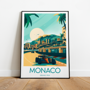 Monaco poster, Monaco artwork, Circuit de Monaco , Grand Prix, F1 collection, Black frame from the Race Car Wall Art store collection.