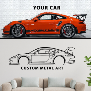 Custom Car Silhouette Metal Wall Art, Personalized Your Own Car, Car Lovers Men Gift Idea, Car Garage Wall Sign, Automobile Decor Sports Car Racing Metal Signs by TorqueTones