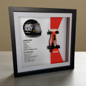 James Hunt McLaren M23 1976 Helmet Artwork Box Frame 1/43 Diecast Car Panini from the F1 Helmets store collection.