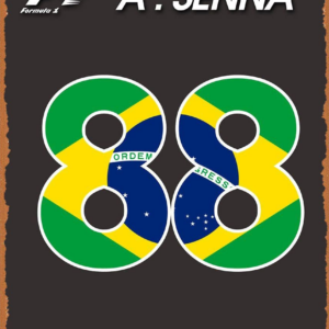 Metal Signs - F1 Ayrton Senna 88 Grid Plate - 8X12 Inches Metal Poster Sports Car Racing Metal Signs by Fanzi