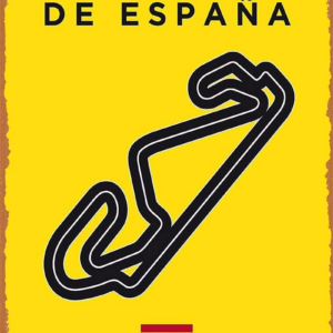 Vintage Look Metal Sign - F1 Catalunya Spanish GP Race Track Minimal Metal Poster - Metal Tin Sign 8" X 12", Vintage, Retro, Man Cave, Wall Decor Sports Car Racing Metal Signs by Fanzi